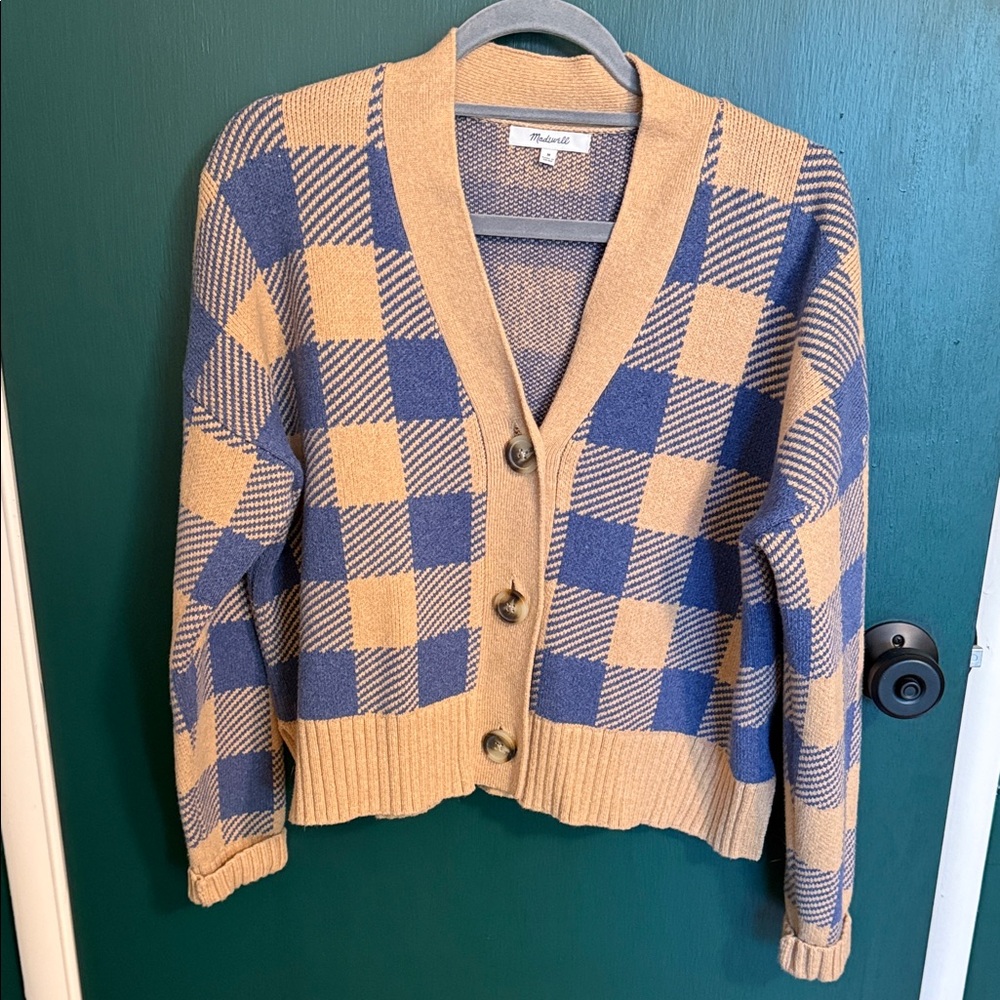 Madewell Blue and Tan Women's Sweater